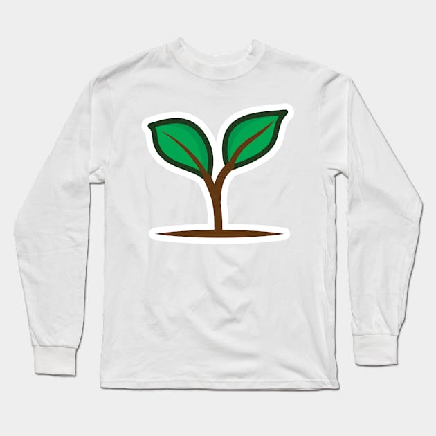 Seedling Green Plant Sticker vector illustration. Nature object icon concept. Green tree growth eco concept sticker vector design. Seeds sprout in ground. Long Sleeve T-Shirt by AlviStudio